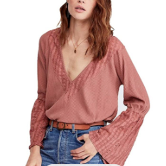 Free People Tops - Free People Parisian Nights Rose Top Size S